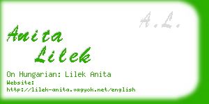 anita lilek business card